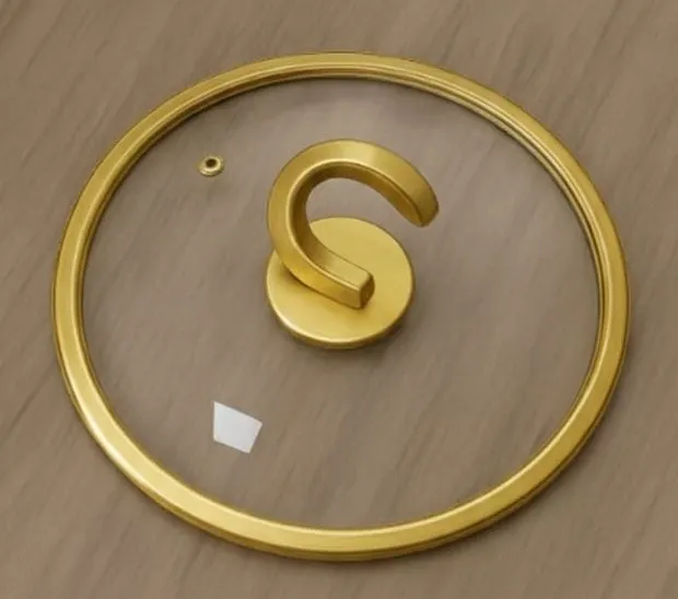 Gold PVD colour-coated ring glass lid