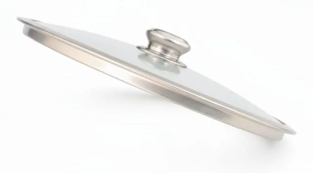 T-Type tempered glass lid with flat stainless steel rim